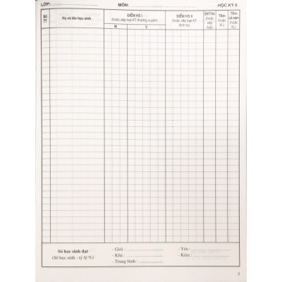 Sách ND - Combo 5 cuốn Sổ ghi điểm của giáo viên (B8)