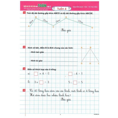 Sách - Phiếu Bài Tập Cuối Tuấn Môn Toán Lớp 3 - Biên Soạn Theo Chương Trình GDPT Mới - Hồng Ân
