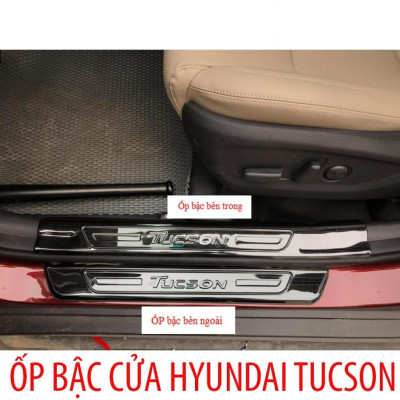 Ốp bậc cửa , nẹp bước chân Hyundai Tucson 2022 cao cấp -mẫu Titan 8 chi tiết