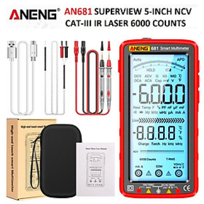 Đồng Hồ Vạn Năng KTS AN681 LCD Superview 5 Inch Backlit Pin Sạc CATIII NCV 6000 Counts Độ Chính Xác Cao