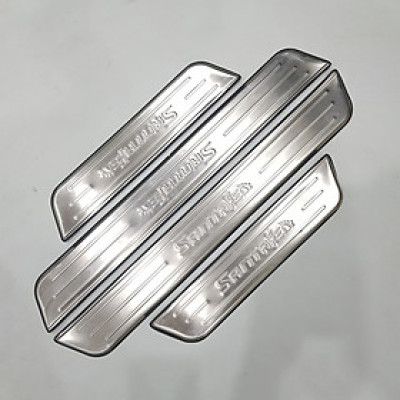 Bộ Ốp bậc cửa, Nẹp bước chân INOX dành cho xe Hyundai Santafe 2015-2018