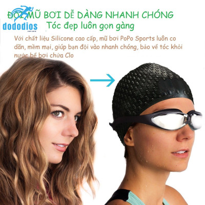 Nón bơi mũ bơi có nốt sần thoát nước nhanh CA32 chất liệu cao cấp cho người lớn, nam, nữ và trẻ em trên 8 tuổi - Hàng Chính hãng dododios