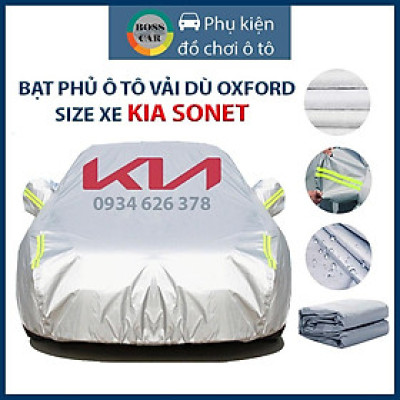 Bạt phủ trùm xe ô tô KIA Sonet 3 lớp tráng bạc thông minh, chất liệu vải dù oxford cao cấp, áo chùm bảo vệ xe 4,5,7chỗ
