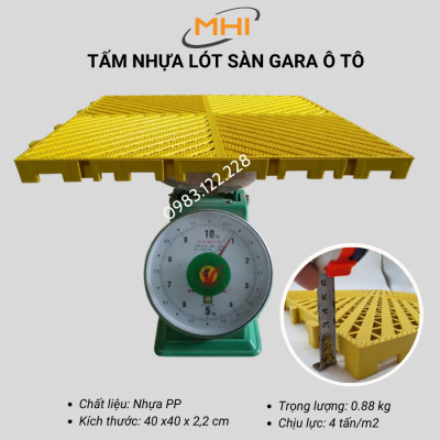 [COMBO 11] Thảm nhựa lót sàn gara ô tô MHI - Cao 2.5 cm / trung tâm chăm sóc xe ô tô, khu vực rửa xe ô tô