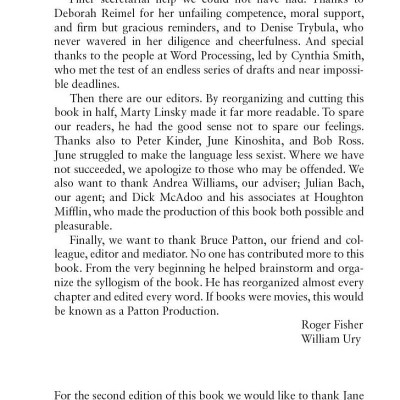 Getting to Yes: Negotiating an agreement without giving in