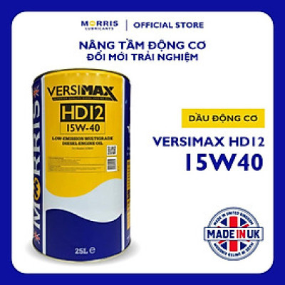 Dầu Nhớt Cao Cấp Cho Động Cơ Xăng và Diesel - Morris Lubricants Versimax HD12 15W-40 / Xô 25L