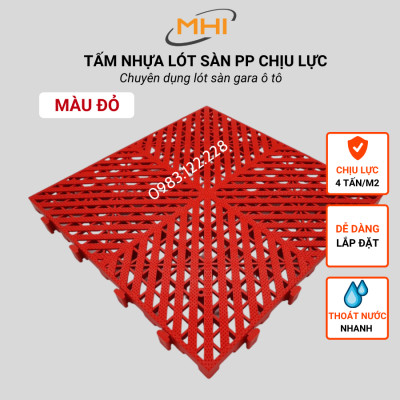 [COMBO 11] Thảm nhựa lót sàn gara ô tô MHI - Cao 2.5 cm / trung tâm chăm sóc xe ô tô, khu vực rửa xe ô tô