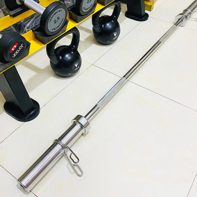 Đòn Tạ Dài 1m8 Inox Phi 50 (Nặng 11kg) Nhập Khẩu Đại Nam Sport + Kèm 2 Khóa Tạ