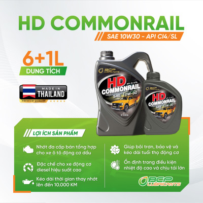 Dầu Nhớt Ô tô Động Cơ Dầu Diesel BCP HD Commonrail 10W30 - API CI-4/SL Can 6+1 Lít, Nhập Khẩu Thái Lan