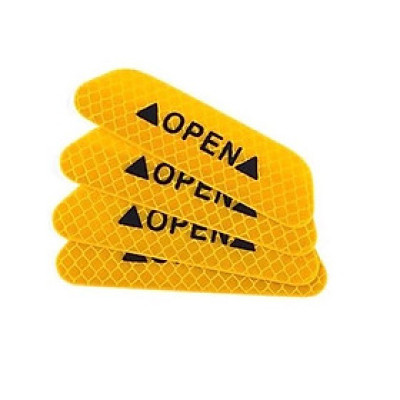 Set 4 Decal Phản Quang Dán Cửa Xe Ô Tô, Cảnh Báo Va Chạm Khi Mở Cửa Xe Ôtô Cho Người Đi Đường Phía Sau. TakyHome 9700