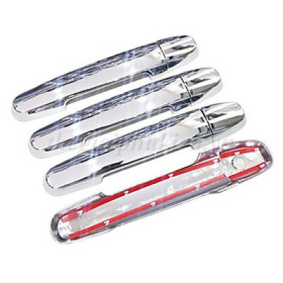 Bộ ốp tay nắm cửa xe Toyota Vios 2014-2018 mạ Crom - Tặng miếng dán trong suốt chống xước hõm cửa