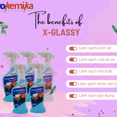 NƯỚC LAU KÍNH VÀ LÀM SẠCH NỘI THẤT XE HƠI X-GLASSY 600ML THƯƠNG HIỆU EKOKEMIKA