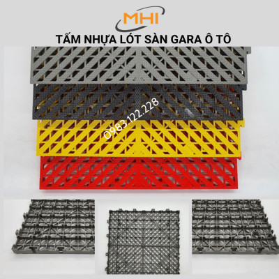 [COMBO 11] Thảm nhựa lót sàn gara ô tô MHI - Cao 2.5 cm / trung tâm chăm sóc xe ô tô, khu vực rửa xe ô tô