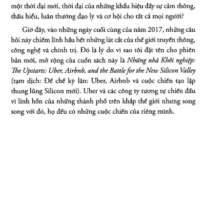 Đế Chế Kỳ Lân: Uber, Airbnb Và Cuộc Chiến Tạo Lập Thung Lũng Silicon Mới