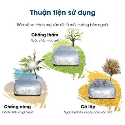 Bạt che phủ xe ô tô 5 chỗ Kia Seltos chống nắng mưa - bạt trùm xe ô tô 3 lớp chống nóng không thấm nước