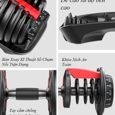 1 Đòn Tạ Tay Điều Chỉnh Cao Cấp 24kg