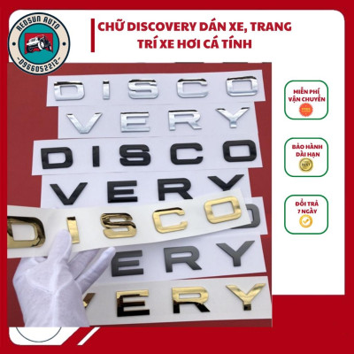 Tem Dán Capo, Logo Chữ Nổi Dán Capo 3D Cho Xe Ô Tô Chữ DISCOVERY 3 MÀU VÀNG, ĐEN , BẠC