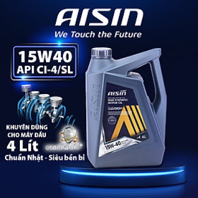 Dầu Nhớt Bán Tổng Hợp AISIN Econtech+ CI4/SL 15W40 4 Lít ECSI1544P - Nhập Khẩu Chính Hãng