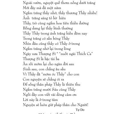 Tập Thơ Linh Hồn Trở Lại - Tự Do