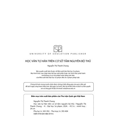 Học Văn Tự Hán Trên Cơ Sở Tầm Nguyên Bộ Thủ - Nguyễn Thị Thanh Chung