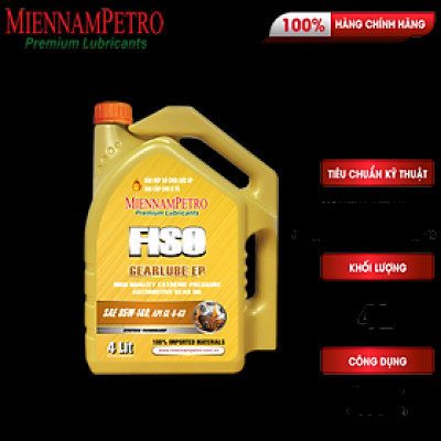 Dầu Nhớt MiennamPetro Fiso Gearlube EP SAE 85W-140 API GL-5 4L Bảo Vệ Hộp Số Và Bánh Răng Cho Xe Ô Tô Chất Lượng Cao