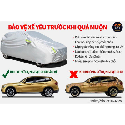 Bạt che kín bảo vệ xe ô tô MERCEDES BENZ E200-E300 tráng bạc 3 lớp vải dù Oxford , bạt phủ trùm bảo vệ xe oto