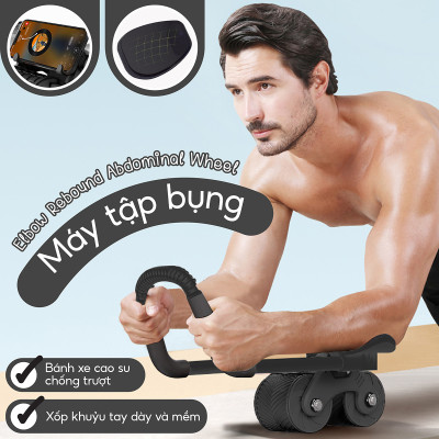 Con lăn tập bụng thế hệ mới RW001 có trợ lực, chống trơn trượt,dụng cụ plank tập gym giúp eo thon gọn hàng cao cấp
