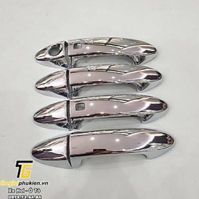 Bộ ốp tay nắm cửa xe Ford Ecosport 2014-2020 mạ Crom - Tặng miếng dán trong suốt chống xước hõm cửa