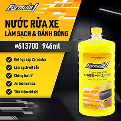 Dung Dịch Rửa Xe Ô Tô Kèm Sáp Bóng FORMULA 1 613700 946ml Sạch Sâu Bóng Đẹp Bảo Vệ Sơn - Nhập Khẩu Chính Hãng