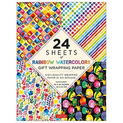 Rainbow Watercolors Gift Wrapping Paper - 24 Sheets: 18 x 24" (45 x 61 cm) Wrapping Paper