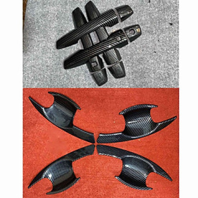 Bộ 8 Ốp Tay Nắm Hõm Cửa Dành Cho Xe Ô Tô Xpander 2018 2019 2020 Vân Cacbon