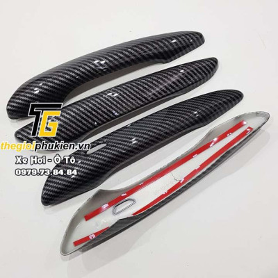 Combo bộ ốp tay nắm cửa vân Carbon và hõm cửa 3M xe Mazda 3 2020