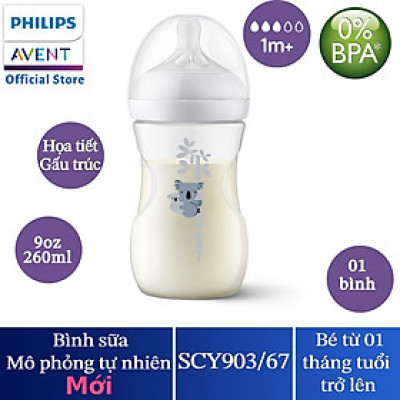 Bình sữa Philips Avent mô phỏng tự nhiên mới nhựa PP (260ml) cho bé từ 1 tháng SCY903.01 SCY903.66 SCY903.67 SCY903.02