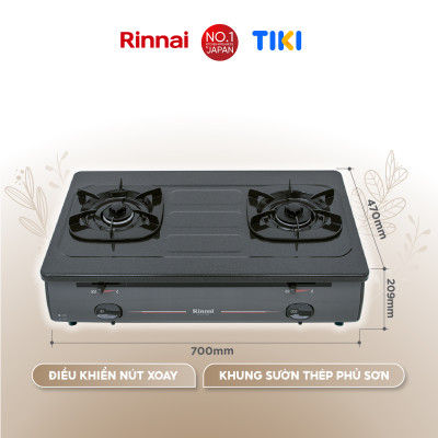 Bếp gas dương Rinnai RV-4700(G)N mặt bếp men và kiềng bếp men - Hàng chính hãng.