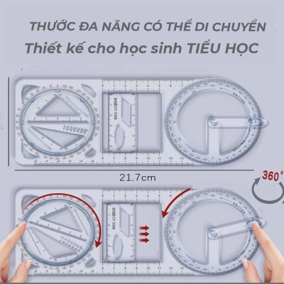 Bộ Thước Kẻ Đa Năng Dễ Sử Dụng Xoay 360 Độ