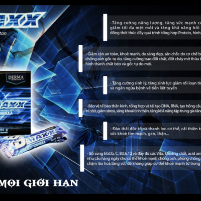 DMAXX thức uống bổ sung vitamin năng lượng có đường DAMODE 25 gói dùng thử màu xanh