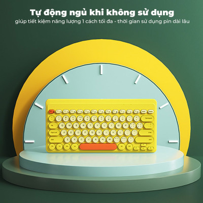 Bàn phím không dây HXSJ K610 VIP Bluetooth giảm ồn, gọn nhẹ dễ mang đi, phù hợp PC/ Laptop/ Điện thoại/Máy tính bảng- Hàng chính hãng
