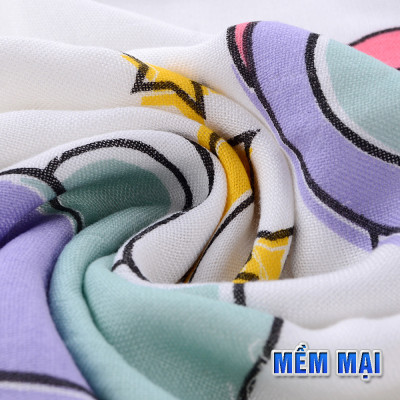 Chăn (mền) đũi cho bé từ sơ sinh đến tiểu học Bamboo Home chất liệu sợi tre thiên nhiên và sợi Cotton, siêu mềm mịn, 110x110cm - Hàng chính hãng BBH07