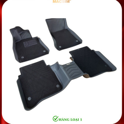 Thảm lót sàn ô tô 2 lớp cao cấp dành cho xe Mercedes S 2021+ (qd) nhãn hiệu Macsim chất liệu TPE màu đen