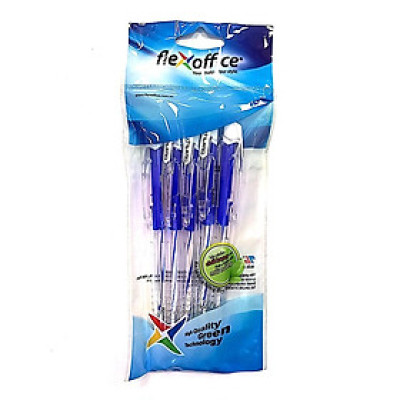 Vỉ 5 Bút Bi 0.5 mm Flexoffice Startup FO-039 - Mực Xanh