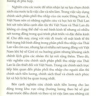 Chính Sách Phân Phối Thu Nhập Của Thái Lan Và Hàm Ý Cho Việt Nam (Sách chuyên khảo)