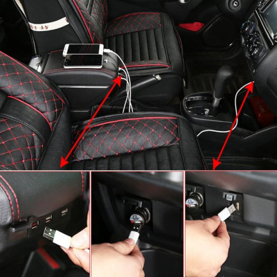 Hộp tỳ tay ô tô dành cho xe Toyota Wigo cao cấp tích hợp 7 cổng USB - Mã: DUSB-WO - 2 màu: Đen và Be