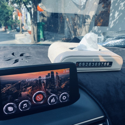 Hộp Khăn Giấy Da Cao Cấp Kèm Bảng Số Điện Thoại