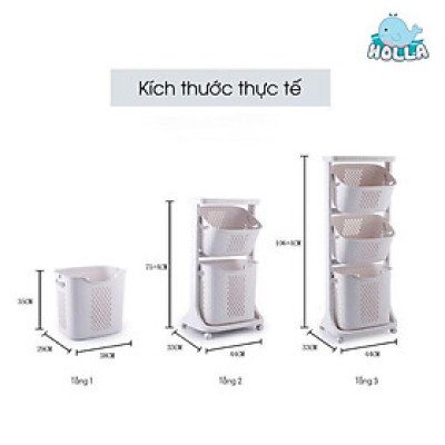Kệ đựng đồ 3 tầng đa năng, Rổ đựng quần áo 3 tầng platic có bánh xe nhựa Việt Nhật