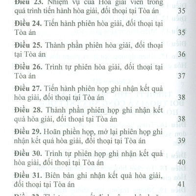 Luật Hòa Giải, Đối Thoại Tại Tòa Án