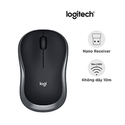 Chuột không dây Logitech B175 - Thiết kế thuận cả 2 tay, phù hợp PC/ Laptop - Hàng chính hãng