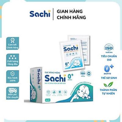 Gạc vệ sinh răng miệng cho bé từ 0+ Sachi, hộp 30 gói