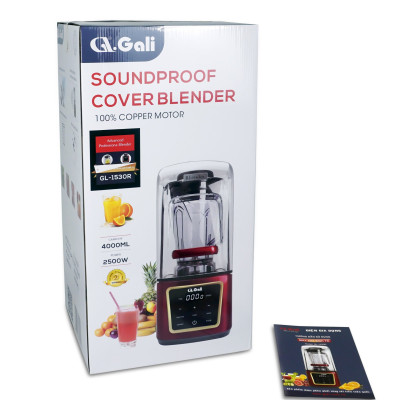 Máy Sinh Tố Công Nghiệp Gali GL-1530R DUng tích 4 Lít. Thiết kế chống ồn. Motor được quấn bằng đồng, Cối bằng nhựa PC siêu bền, Dao bằng thép không gỉ. Hàng chính hãng bảo hành 24 tháng