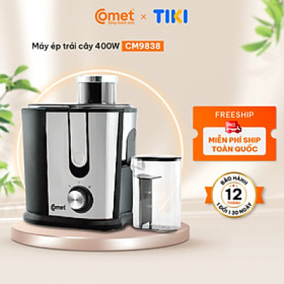 Máy ép trái cây Comet CM9838 công suất 400W – ép nhanh, lọc bã riêng, dung tích 0.5L – Hàng chính hãng, bảo hành 12 tháng
