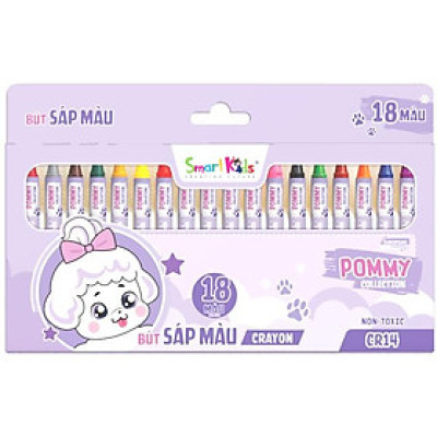Hộp 18 Bút Màu Sáp Pommy Collection - Smartkids CR14